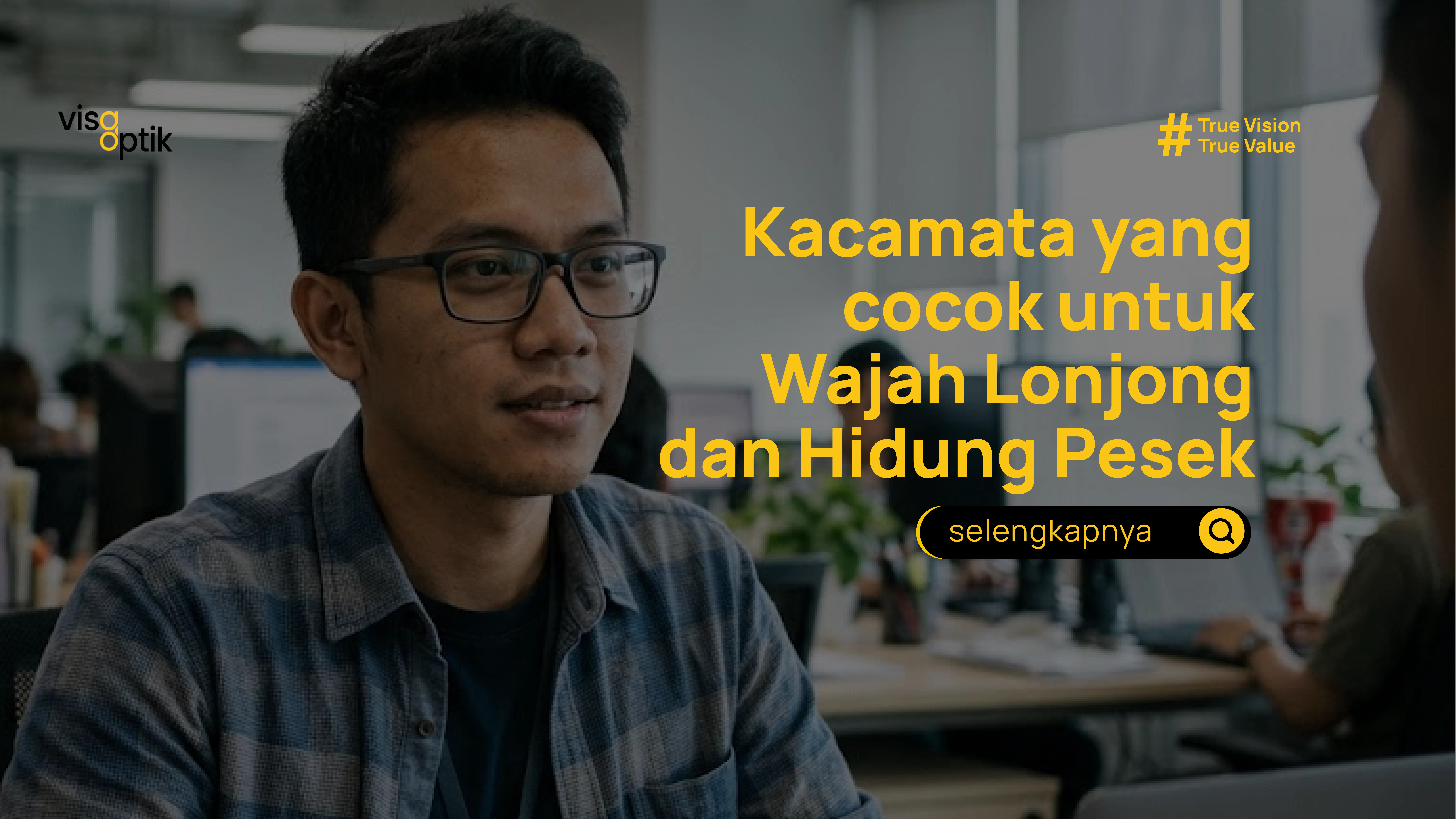 kacamata yang cocok untuk wajah lonjong